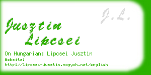 jusztin lipcsei business card